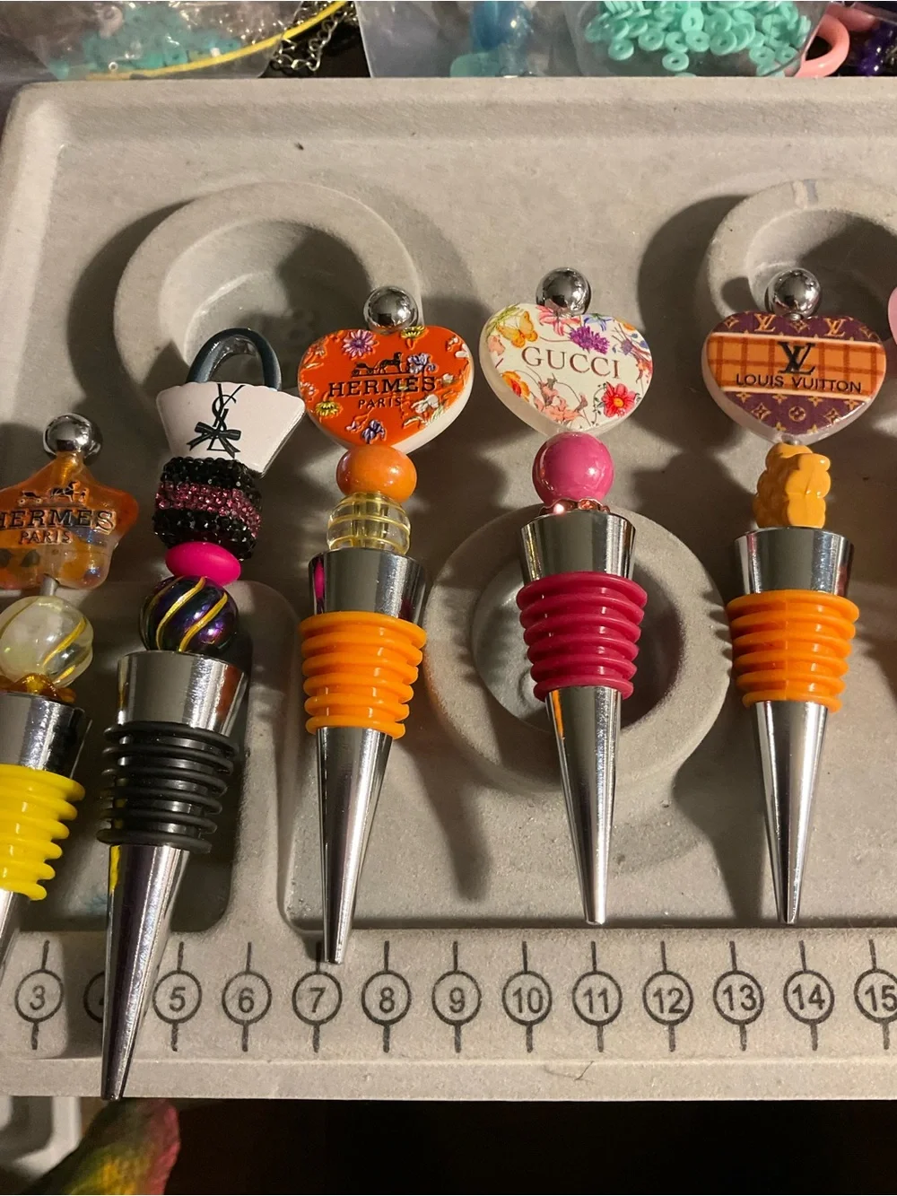 Designer-Inspired Pink Wine Stopper Set